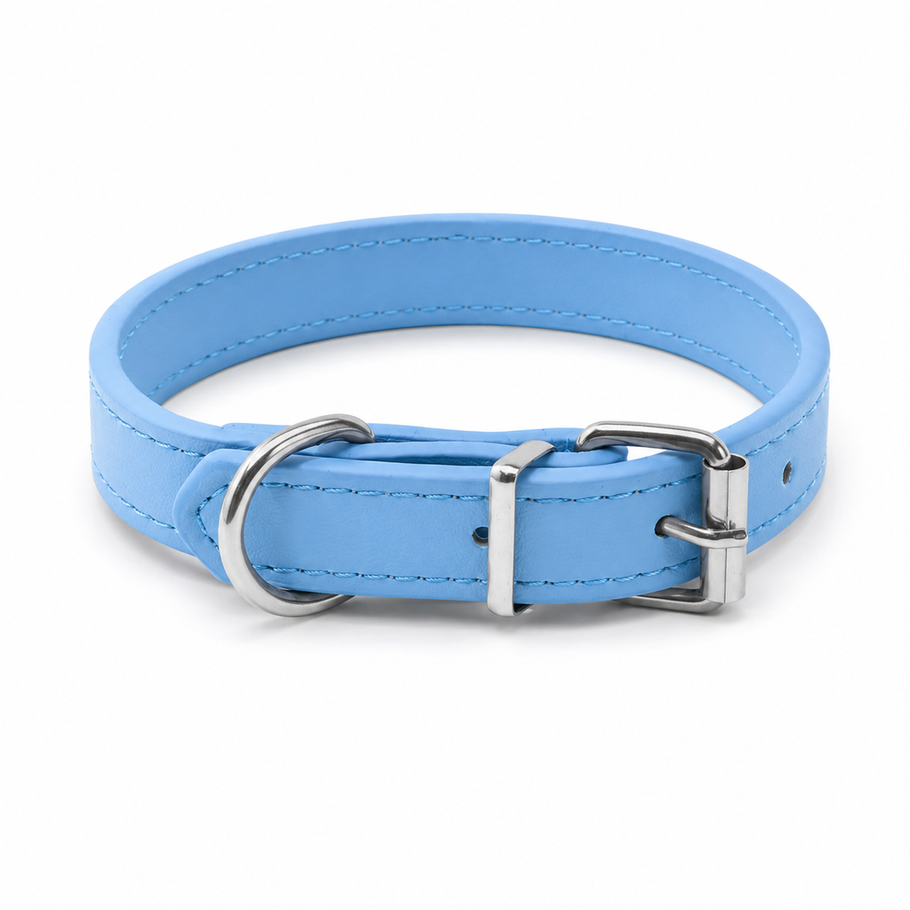Collier en cuir pour chien or