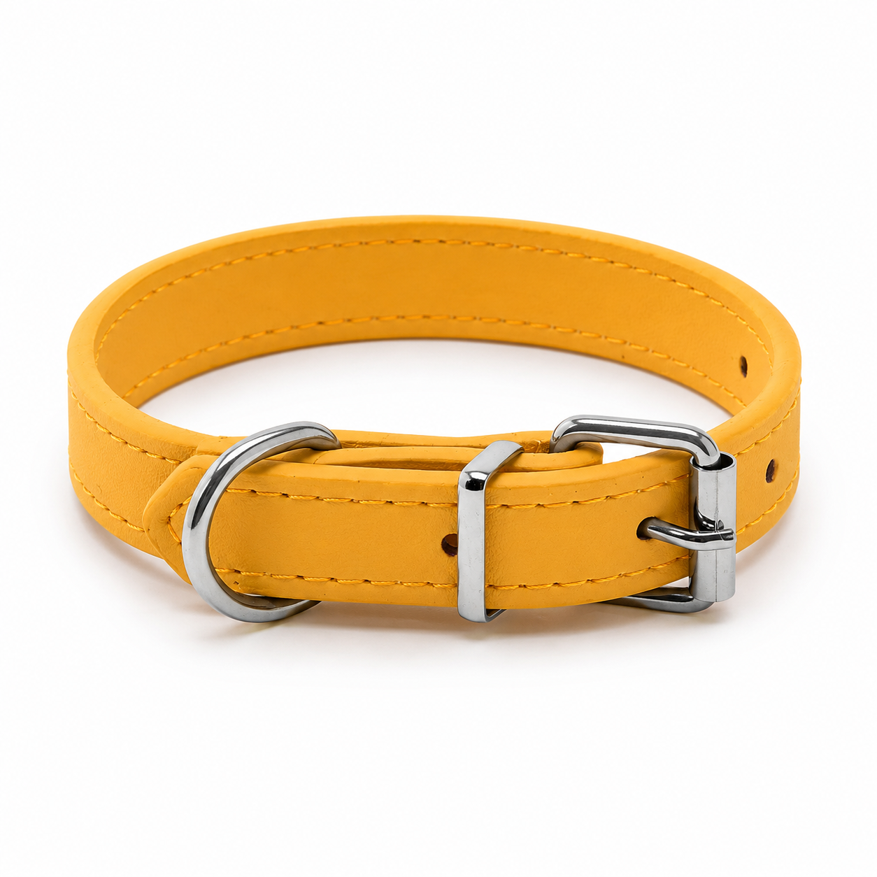 Collier en cuir pour chien bleu clair